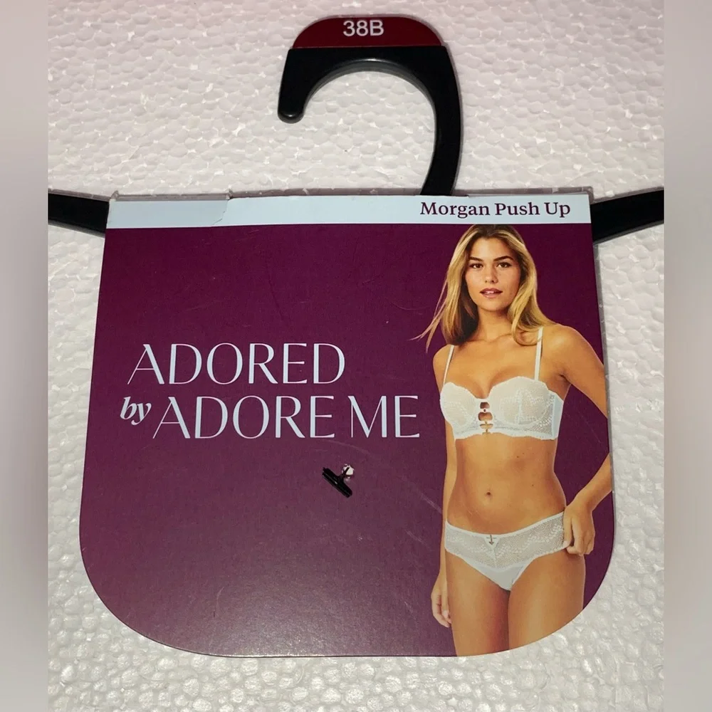 Women’s Morgan Natural Lift Lace Push Up Bra Adored by Adore Me Pink 38B